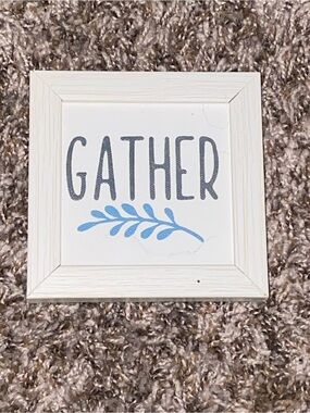 GATHER Framed Wall Art in White and Blue